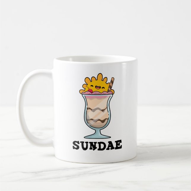 Caneca De Café Sundae Funny Sunday Sorvete Pun (Esquerda)