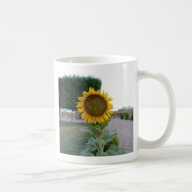 Caneca De Café Sunflower Art Impressão (Direita)