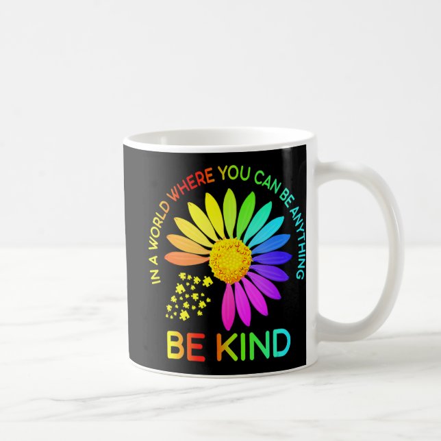 Caneca De Café Sunflower Be Kind Quebra-cabeça suportam consciênc (Direita)