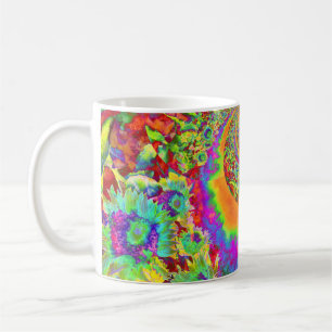 Caneca De Café Sunflower Fields Forever - abstrato boho floral