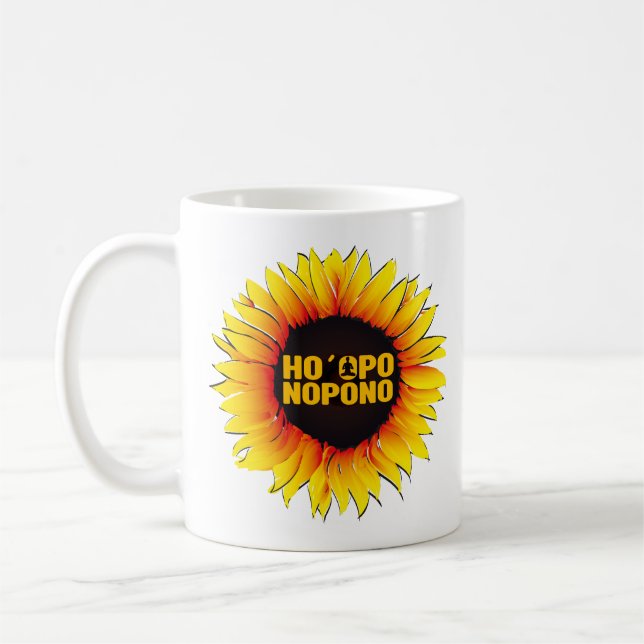 Caneca De Café Sunflower Ho´oponopono Prayer (Esquerda)