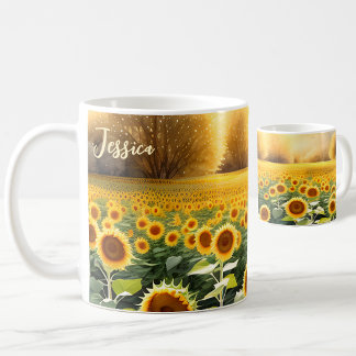 Caneca De Café Sunflower Mug Personalizado - Presente Inspirado n