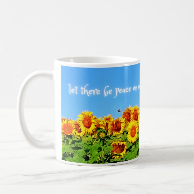Caneca De Café Sunflower Peace para a Ucrânia (Esquerda)