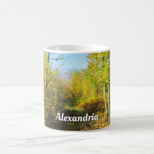 Caneca De Café Sunlit Woods no outono - Personalizado