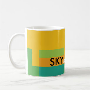 Caneca De Café Sunny Blocks Amarelo Verde