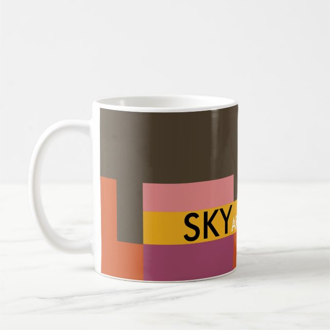 Caneca De Café Sunny Blocks Brown Orange (Esquerda)
