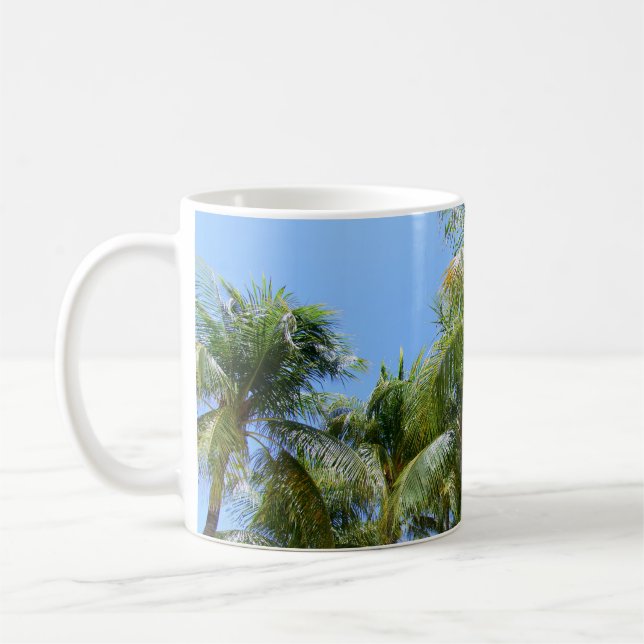Caneca De Café Sunny Palms Oasis #1 #tropical #wall #art (Esquerda)