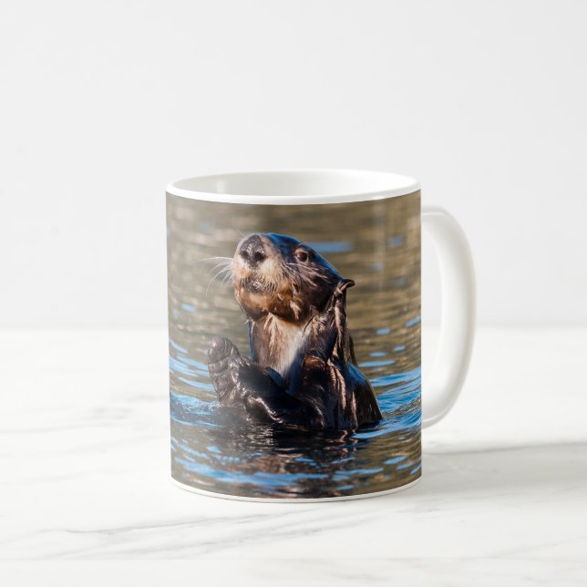 Caneca De Café Sunny Sea Otter (Frente Esquerda)