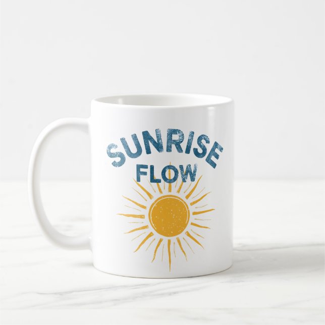 Caneca De Café Sunrise Flow Retro Sun Graphic Print Vinyasa Yoga  (Esquerda)