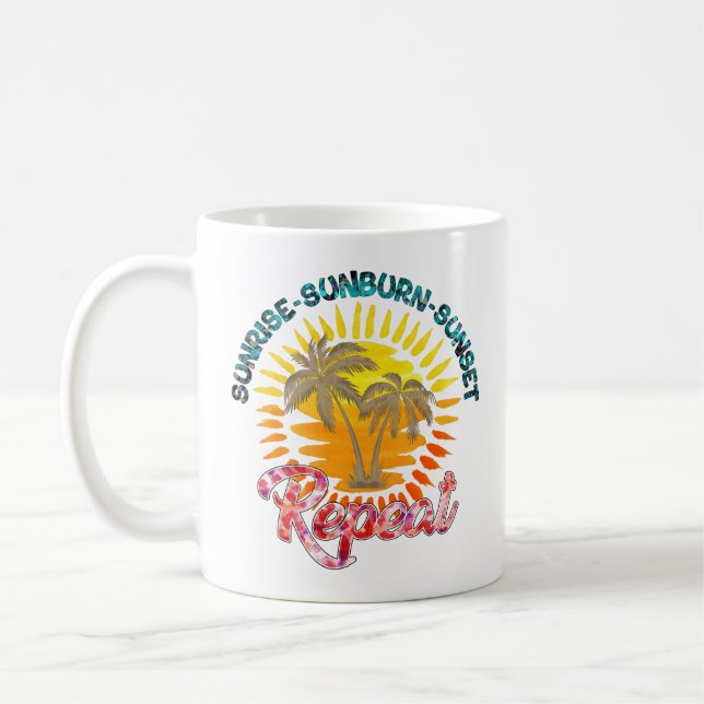 Caneca De Café Sunrise-Sunset-Repetir | Palmeiras ouros (Esquerda)