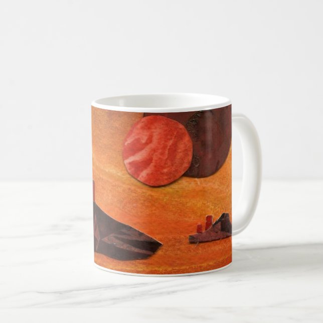 Caneca De Café Suns duplos "Mares de Fogo" do SciFi, mares de lav (Frente Esquerda)