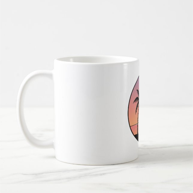 Caneca De Café Sunset Beach Badge Mug  (Esquerda)