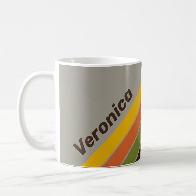 Caneca De Café Sunset Clover Stripes with Name (Esquerda)