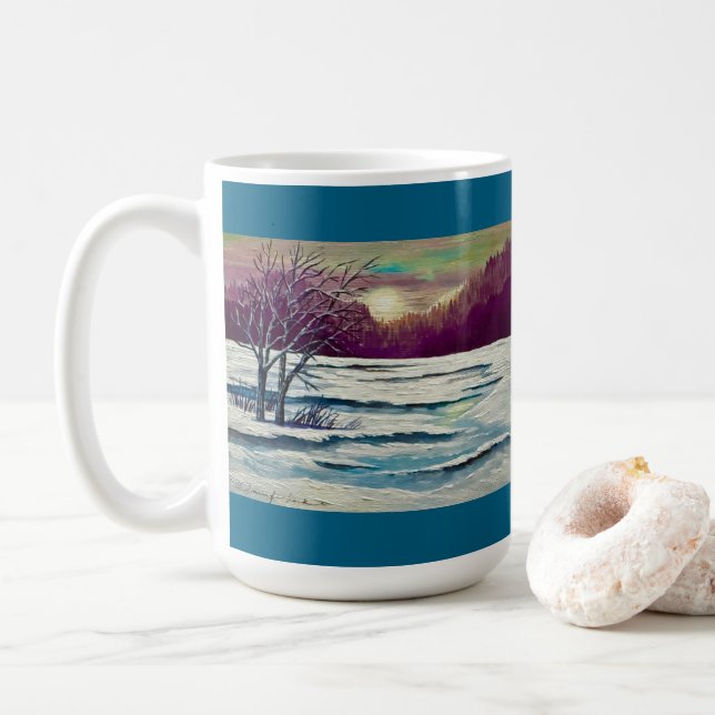 Caneca De Café Sunset de inverno (Com Donut)