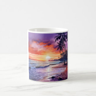 Caneca De Café Sunset de praia tropical #1 Mug