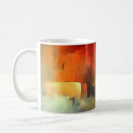 Caneca De Café Sunset Hues Abstrato Art Mug, ideia de presente ar