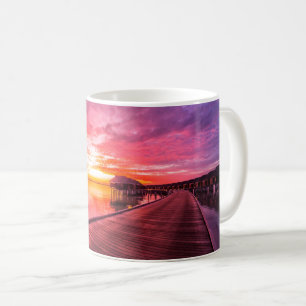 Caneca De Café Sunset na Ilha das Maldivas   Water Villas Resort