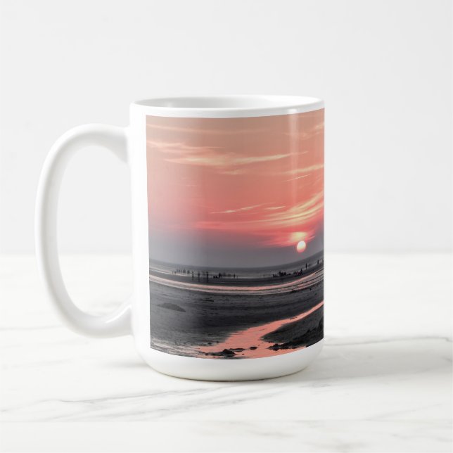 Caneca De Café Sunset na praia de Mayflower (Esquerda)