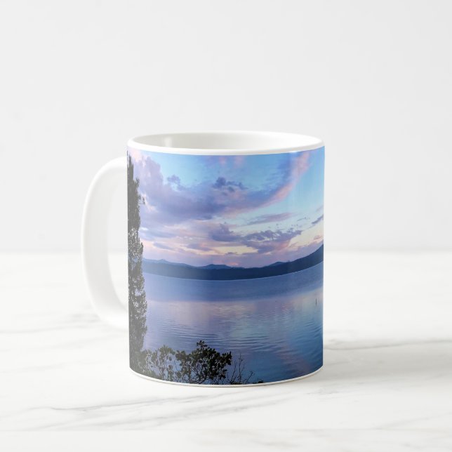 Caneca De Café Sunset no lago Crescent, OR (Frente Esquerda)
