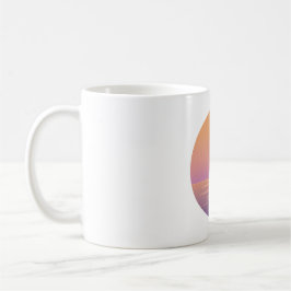 Caneca De Café Sunset Ocean Minimalist Mug – Hand-Drawn Summer