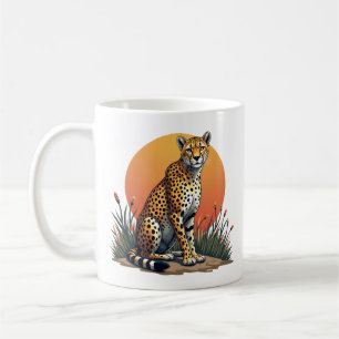 Caneca De Café Sunset Safari Cheetah Cerâmica Café Mug