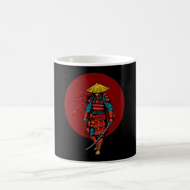 Caneca De Café Sunset Samurai Warrior com Katana (Centro)