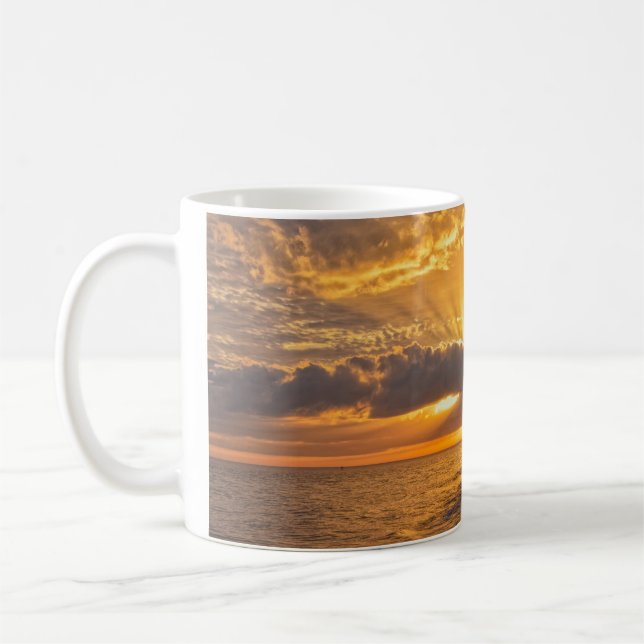 Caneca De Café Sunset Sunbeams na Ilha Dauphin, Alabama (Esquerda)