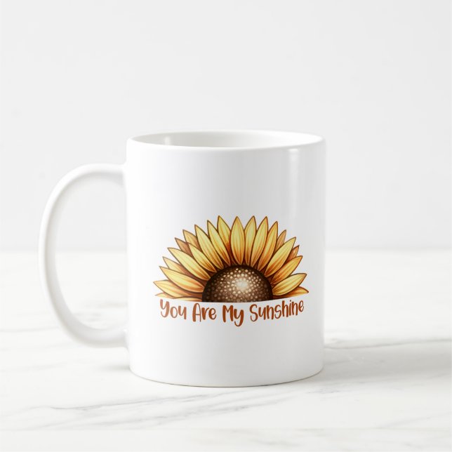 Caneca De Café Sunshine Sunflower Personalizado (Esquerda)