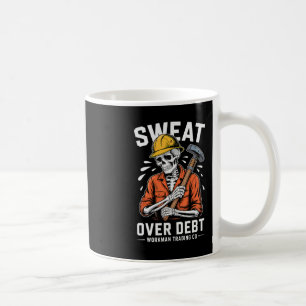 Caneca De Café Suor Sobre Esqueleto de Trabalhador em Dívida Moti