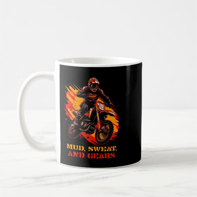 Caneca De Café Suores de lama e engrenagens motocross (Esquerda)