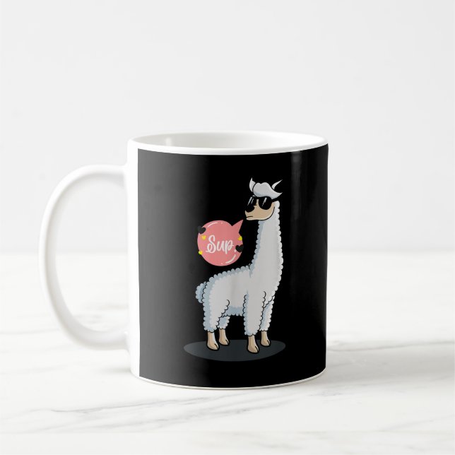 Caneca De Café Sup Sem Drama Llama Amante de Animais Incrível Eng (Esquerda)