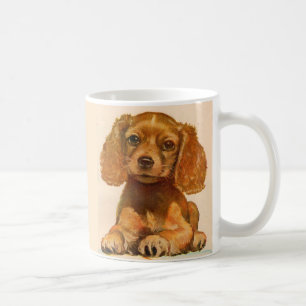 Caneca De Café super fofo cachorrinho da década de 1940