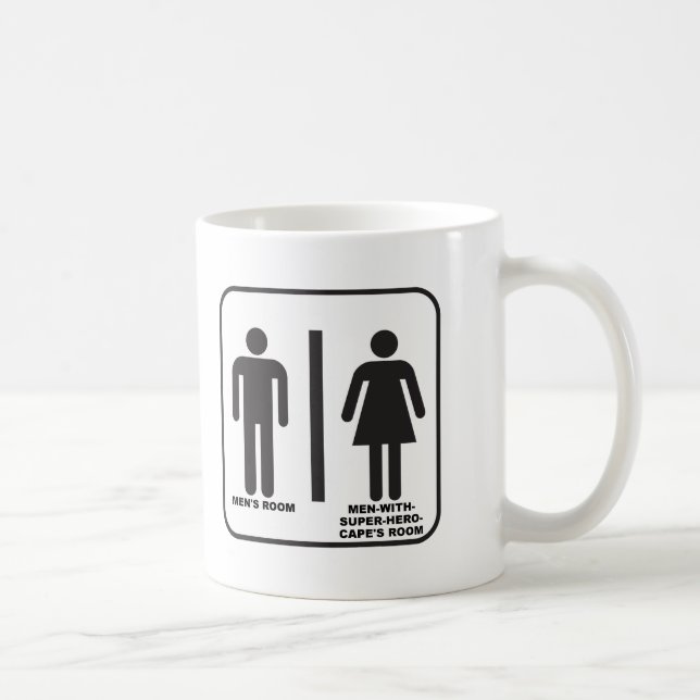 Caneca De Café Super-herói Bathroom Funny Mug (Direita)
