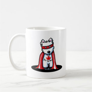 Caneca De Café Super-herói canadense Westie KiniArt