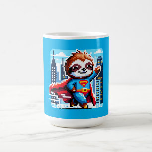 Caneca De Café Super-herói da cidade - Pixel Art Urban Hero