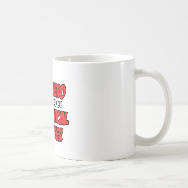 Caneca De Café Super-herói...Engenheiro mecânico (Direita)