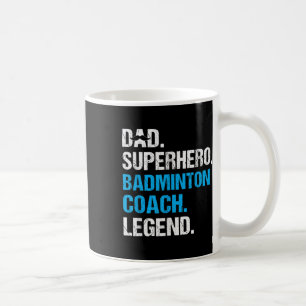 Caneca De Café Super Herói pai Badminton Treinador Engraçado Badm