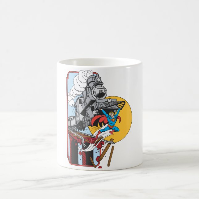 Caneca De Café Super-Homem Levanta Comboio (Centro)