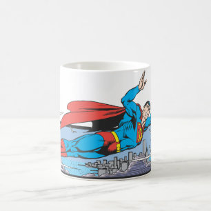 Caneca De Café Super-homem voa pela cidade