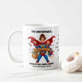 Caneca De Café Super Mãe Com Citação Engraçado Dia das Mães