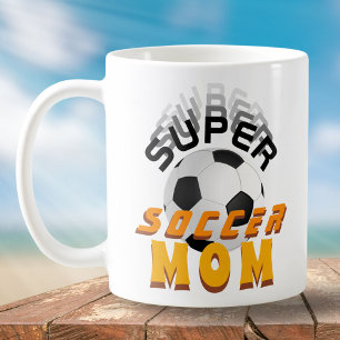 Caneca De Café Super Mãe de Futebol Futebol Mãe Esportiva