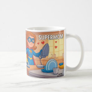 Caneca De Café Super-mãe Mug - Bonita oferta de cartoon para o Di