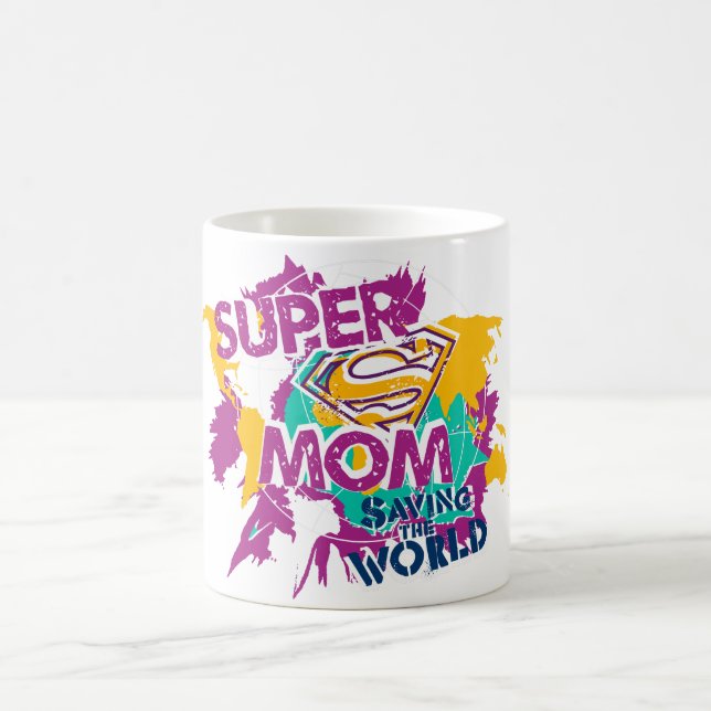 Caneca De Café Super Mãe Salvando o Mundo (Centro)