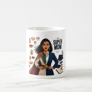 Caneca De Café Super Mãe Vida Dupla Profissional e Tradicional