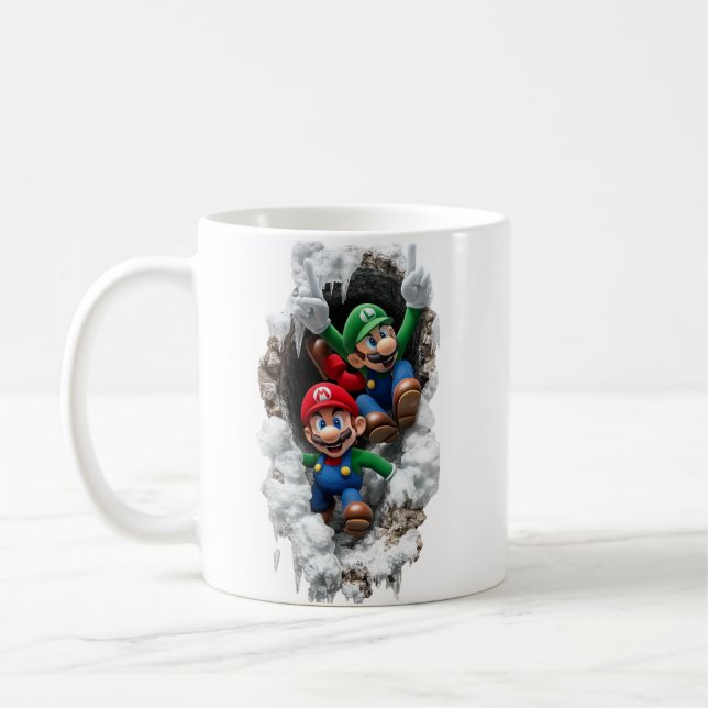 Caneca De Café Super Mario & Luigi 3D Wall-Burst Coffee Mug (Esquerda)