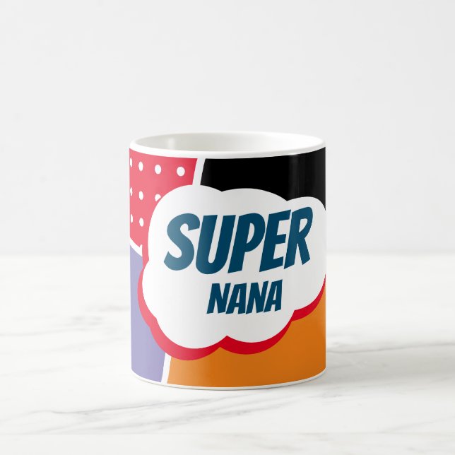 Caneca De Café Super Nana Comic Cartoon com Púrpura e Laranja (Centro)