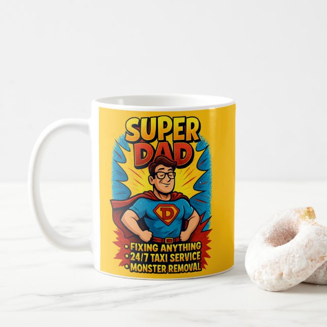 Caneca De Café Super Pai Mug: O perfeito presente do Dia de os pa (Com Donut)