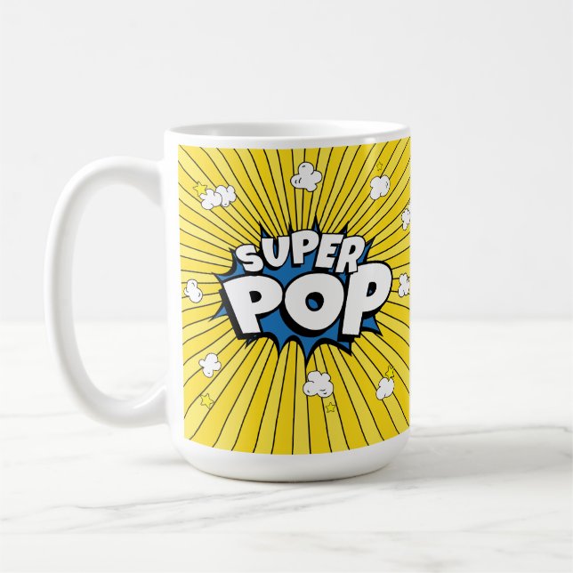 Caneca De Café SUPER POP! Comic Book Pop Art Pun (Esquerda)