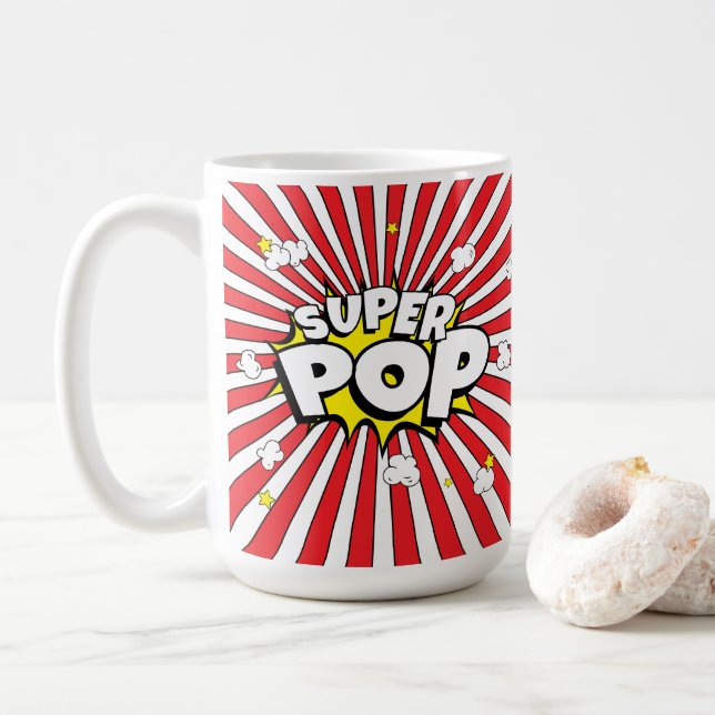 Caneca De Café SUPER POP! Humor de Papai 'Brega' (Com Donut)
