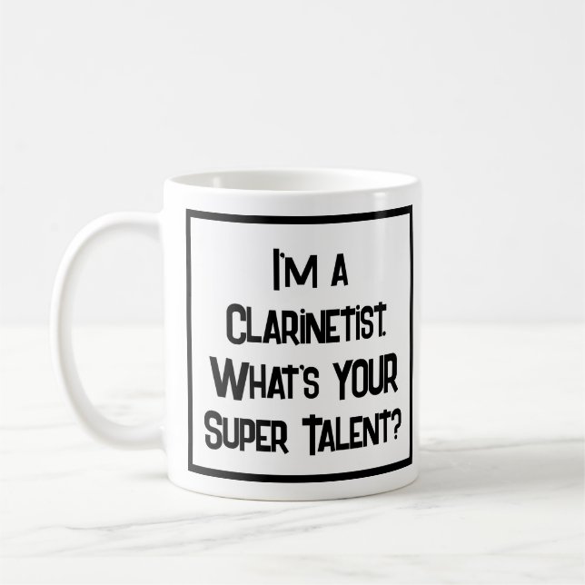 Caneca De Café Super Talento Clarinetista. Coffee Mug (Esquerda)
